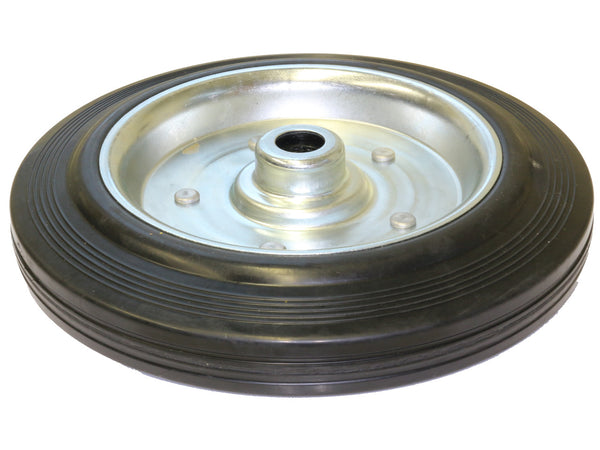 Vollgummirad D=250mm, B=50mm, d=20mm Achse, Nabenbreite 55mm, Längsrillenprofil, 250kg Tragkraft