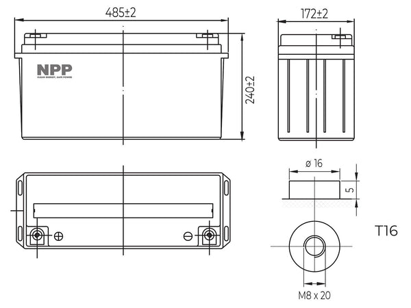 AGM12C-0150 Abmessungen