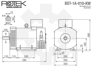 BST-1A-010-KW Abmessungen