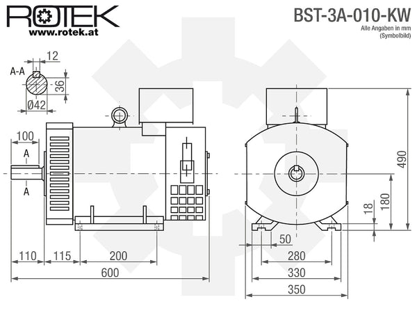 BST-3A-010-KW Abmessungen