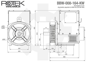 BBW-008-164-KW Abmessungen