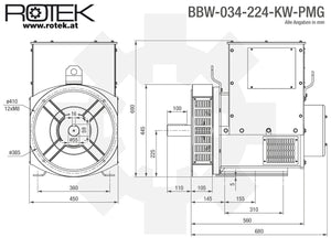 BBW-034-224-KW-PMG Abmessungen