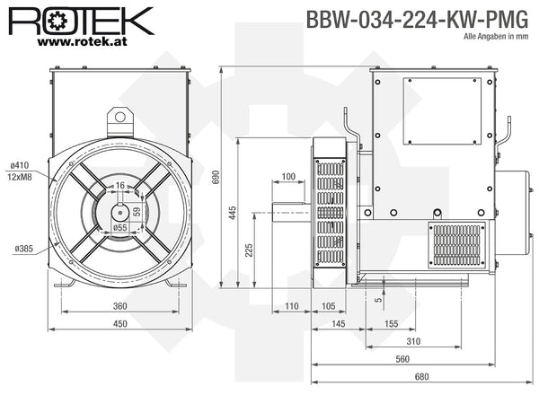 BBW-034-224-KW-PMG Abmessungen