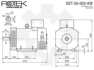 BST-3A-005-KW Abmessungen