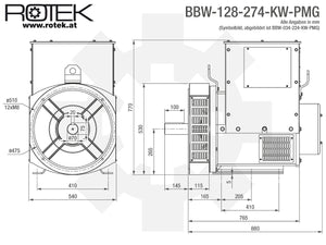 BBW-128-274-KW-PMG Abmessungen