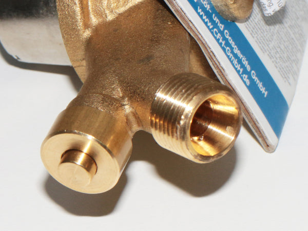 Gasregler mit Schlauchbruchsicherung, Schlauchanschluss