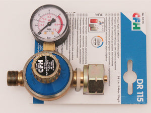 Gasregler, stufenlos regulierbar, mit Manometer 1-4Bar bis 10kh/h