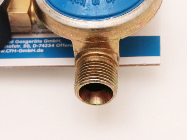 Gasregler, stufenlos regulierbar, mit Manometer 1-4Bar bis 10kh/h / Anschlussgewinde 3/8" Links