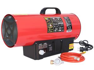 HG-50-230-TI Abbildung mit Gasschlauch und Druckminderer