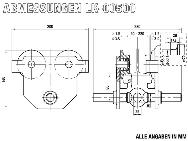 LK-00500 - Abmessungen