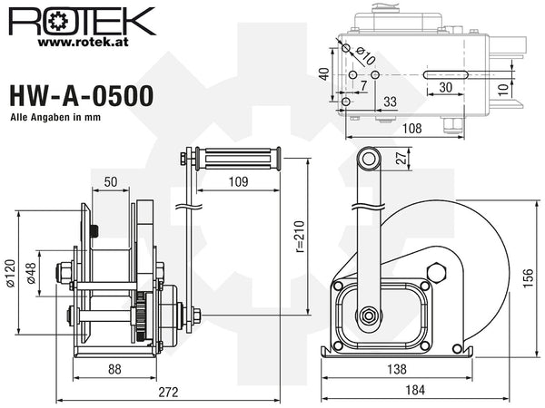 Konsolen-Seilwinde HW-A-0500-05