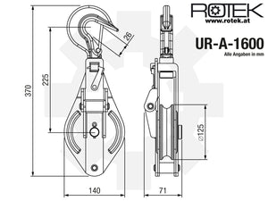 UR-A-1600 Abmessungen