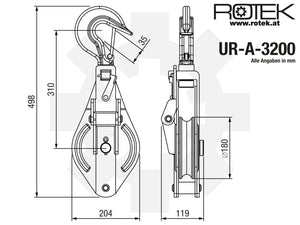 UR-A-3200 Abmessungen