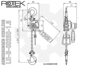 LH-B-0250 Abmessungen
