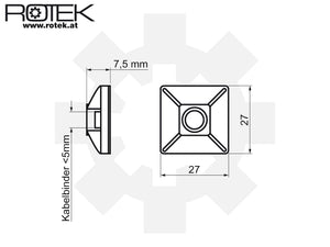 Klebesockel für Kabelbinder