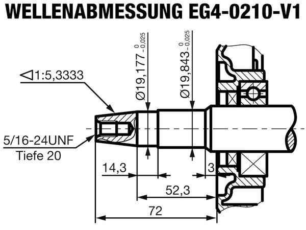EG4-0210-5H Wellenabmessungen