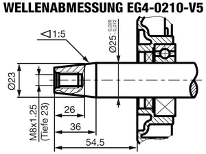 EG4-0210-5H Wellenabmessungen