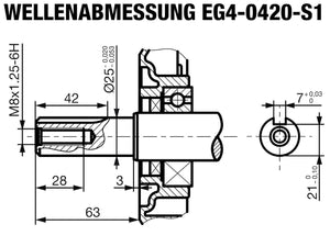 EG4-0420-5 Wellenabmessungen