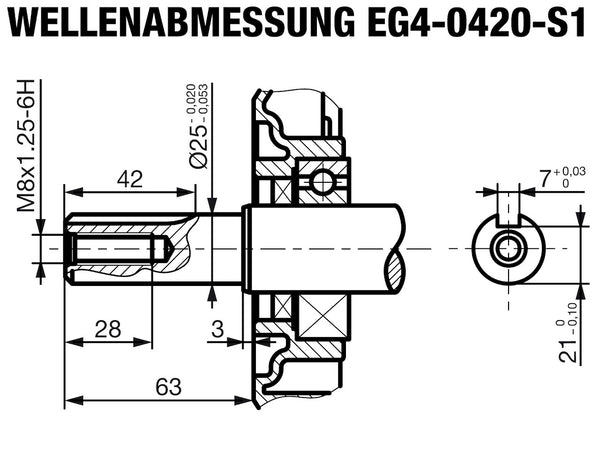 EG4-0420-5 Wellenabmessungen