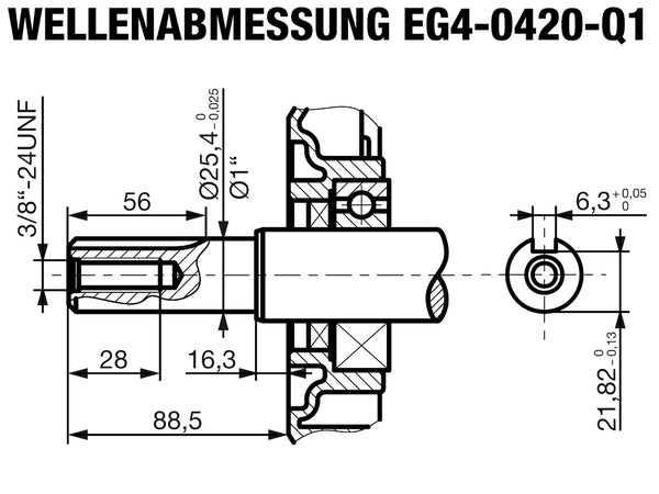 EG4-0420-5 Wellenabmessungen