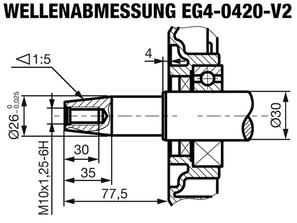 EG4-0420-5 Wellenabmessungen