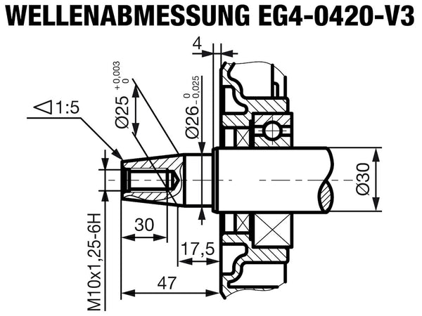 EG4-0420-5 Wellenabmessungen