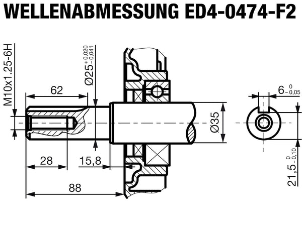 ED4-0474-5 Wellenabmessungen