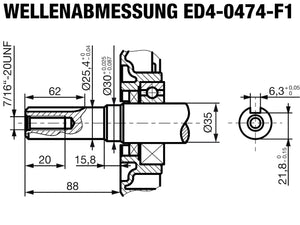 ED4-0474-5 Wellenabmessungen