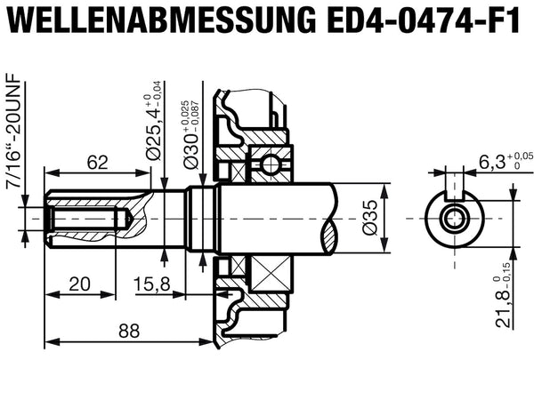 ED4-0474-5 Wellenabmessungen