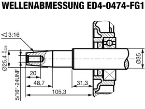 ED4-0474-5 Wellenabmessungen