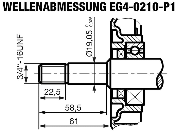 EG4-0210-P1 Abmessungen Motorwelle
