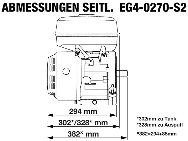 ROTEK luftgekühlter 1-Zylinder 4-Takt 270ccm Benzinmotor, EG4-0270-5H-S2