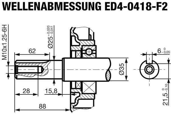 ED4-0418 Wellenabmessungen