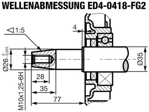 ED4-0418 Wellenabmessungen