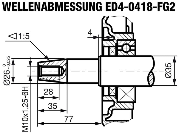 ED4-0418 Wellenabmessungen