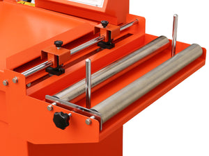 Semiautomatisches Winkelschweissgerät mit Förderband, PM-FSW-5545F, Rollenaufnahme Detail