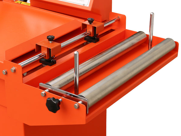 Semiautomatisches Winkelschweissgerät mit Förderband, PM-FSW-5545F, Rollenaufnahme Detail