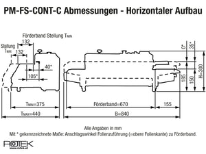 PM-FS-CONT-C Horizontale Ausführung - Abmessungen