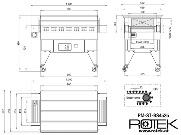 PM-ST-BS4525 Abmessungen