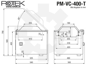 PM-VC-400 Abmessungen