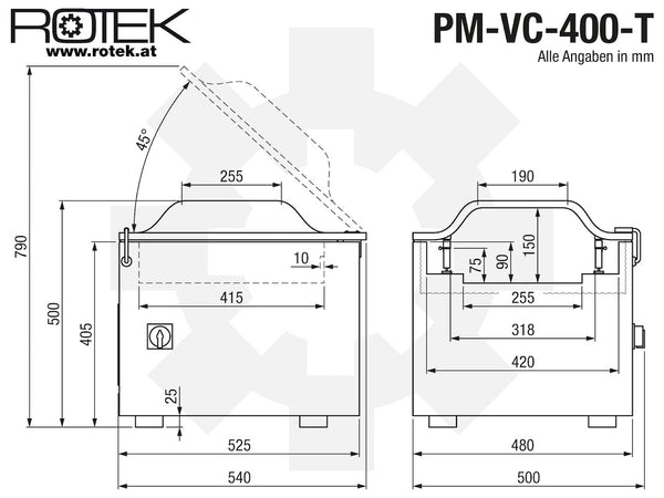 PM-VC-400 Abmessungen