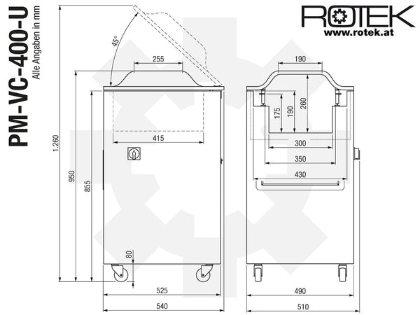 PM-VC-400 Abmessungen