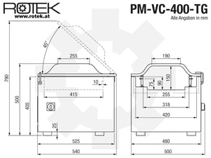 PM-VC-400 Abmessungen