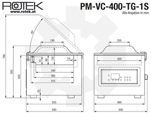 PM-VC-400-T-1S Abmessungen