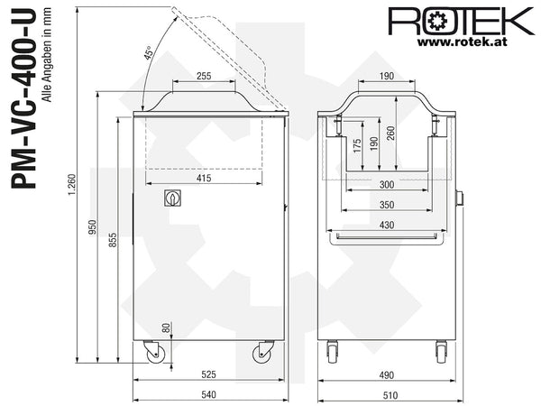 PM-VC-400-U Abmessungen