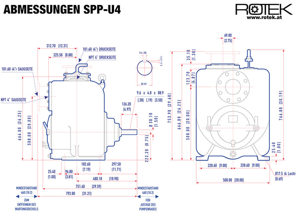 SPP-U4 - Abmessungen