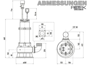 WPET-TCM-03.0kW-400 Abmessungen