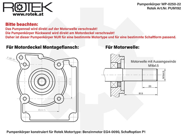 Pumpenkörper WP-0250-22