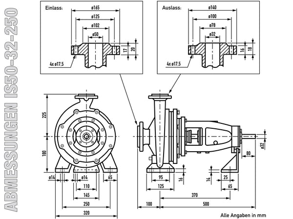 IS50-32-250 - Abmessungen