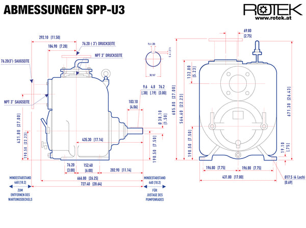 SPP-U3 - Abmessungen